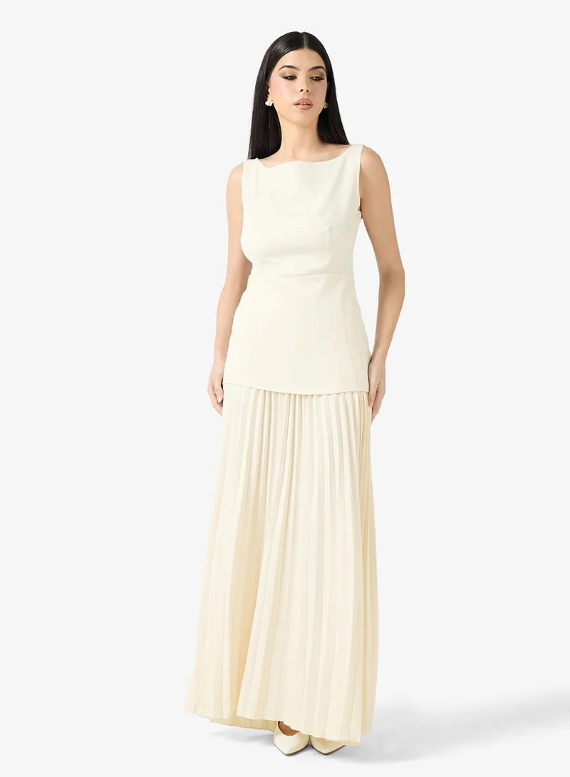 ELLA  Sleeveless Vest With Pleated Skirt for Women | Best Price UAE
